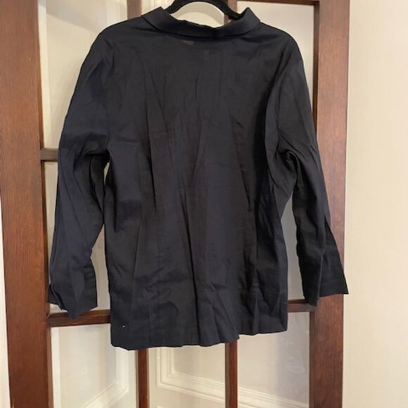 Eileen Fisher Black Linen-Blend Button-Down Shirt, Size XL - Picture 8 of 8